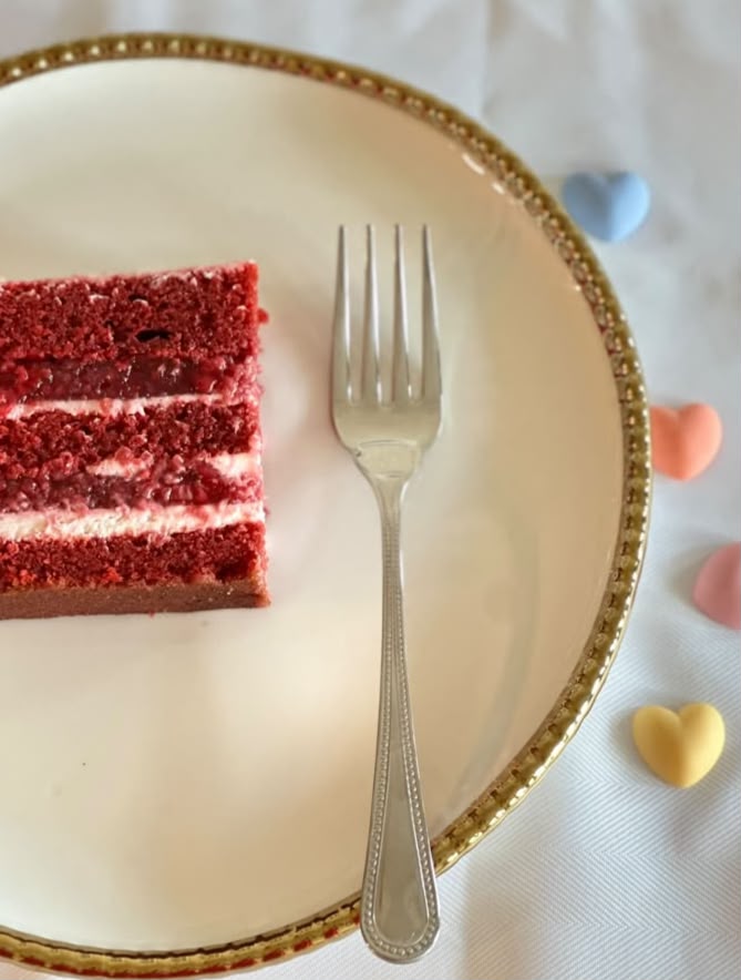 Red velvet raspberry cake